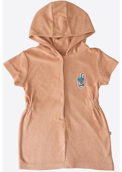 Organik Premium Kız Havlu Plaj Elbisesi Tarçın