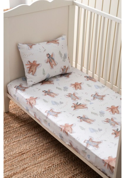 Collection Organik Bebek Lastikli Çarşaf (55X95+15) Snowy Bear