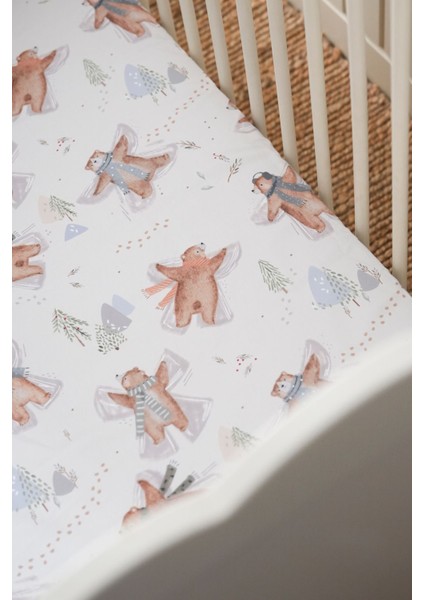 Collection Organik Bebek Lastikli Çarşaf (55X95+15) Snowy Bear