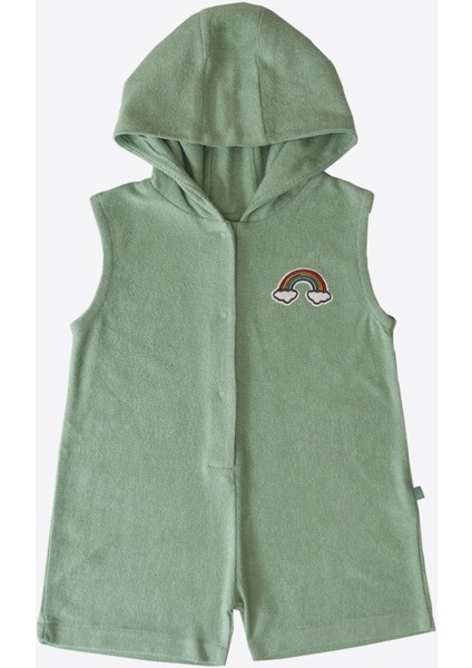 Organik Premium Erkek Havlu Şort Tulum Yeşil