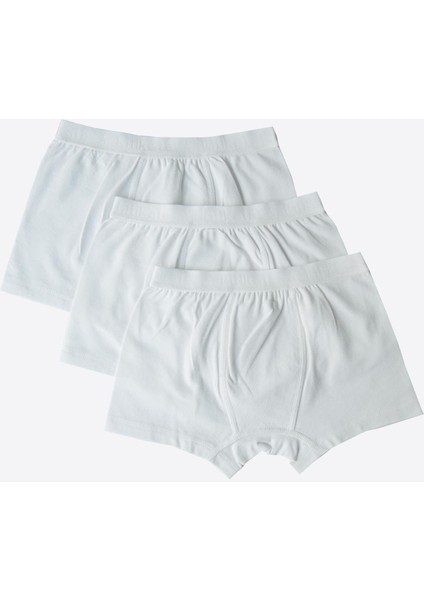 Organik Klasik 3'lü Erkek Boxer Beyaz