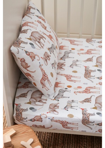Collection Organik Bebek Lastikli Çarşaf (90X200+20) - Zoo Party fiyatları