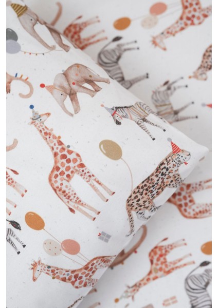 Collection Organik Bebek Lastikli Çarşaf (90X200+20) - Zoo Party
