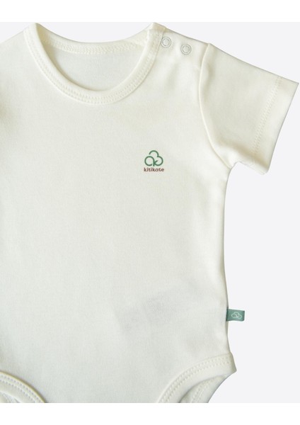 Organik New Basic Kısa Kol Body Çocuk Boy Ekru