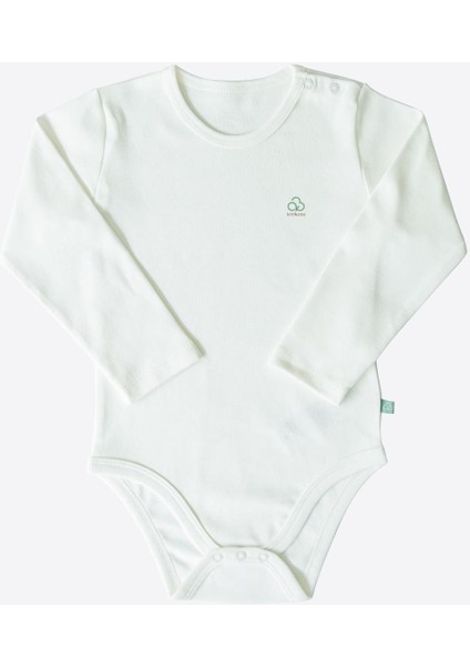 Organik New Basic Uzun Kol Çocuk Boy Body Ekru