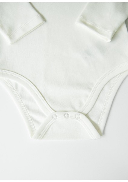 Organik New Basic Uzun Kol Çocuk Boy Body Ekru