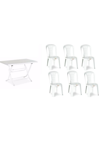 Katlanır Masa ve Sandalye Seti, 70X120, 6 Adet, Renkli, , Şık ve Pratik Kullanım