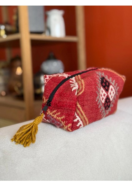 Kırmızı Renkli Türk Kilim Çantası, El Yapımı Boho Tarzı El Çantası, Etkileyici Moda Stili modelleri