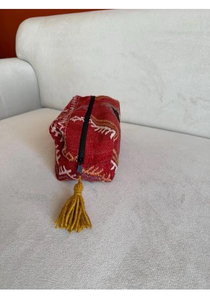 Kırmızı Renkli Türk Kilim Çantası, El Yapımı Boho Tarzı El Çantası, Etkileyici Moda Stili fırsatları