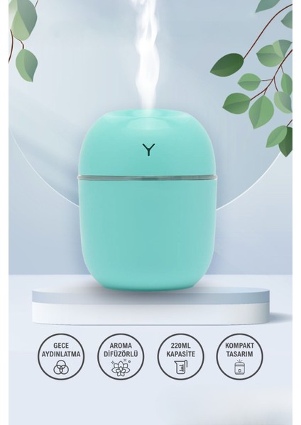 Hava Nemlendirici 220ML LED Işıklı Aroma Difizörü H2O TP-1021