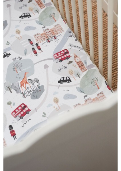Organik Bebek Lastikli Çarşaf (100X200+20) London