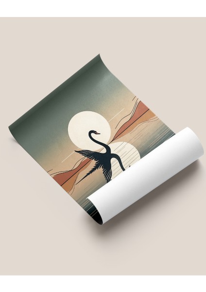Çerçevesiz Poster Kuğu Silüeti fiyatları