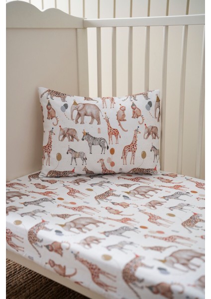 Collection Organik Bebek Lastikli Çarşaf (80X160+15) - Zoo Party fırsatları