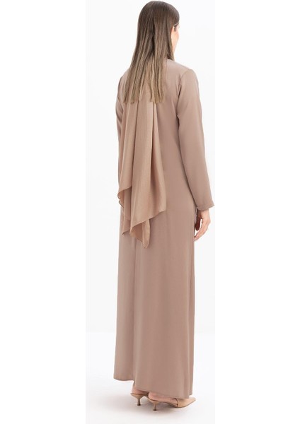 Vizon-Kuşaklı Saten Elbise modelleri