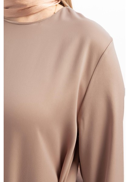 Vizon-Kuşaklı Saten Elbise indirimleri