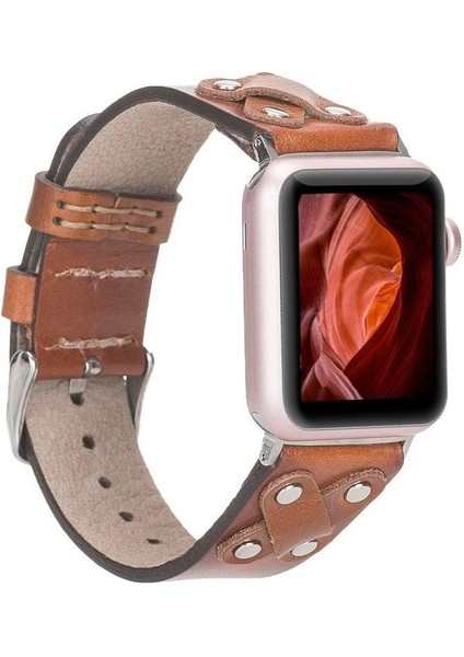 Apple Watch Uyumlu Deri Kordon Cross 42-44-45MM St RST2E