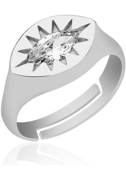 Gümüş Ayarlanabilir Kuzey Yıldızı Şovalye Yüzük