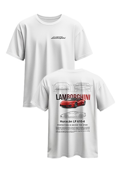 Lamborghini Baskılı Compact Penye T-Shirt