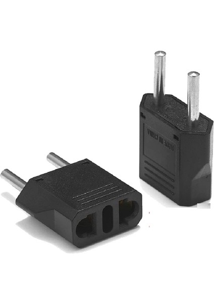 10 Adet Amerikan Tipi Priz Dönüştürücü Fiş Çevirici Adaptörü Aparatı Türk Tipi Fişe Dönüştürücüsü Aparat 220 Volt Siyah Piriz