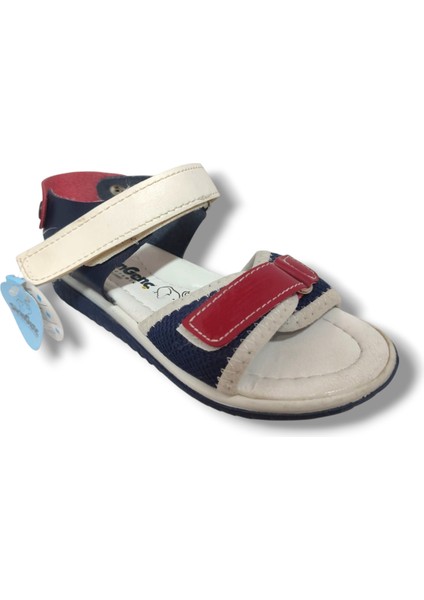 Şirinbebe 1606-20 Anatomik Cırtlı Bant Örgü Kumaş Erkek Çocuk Sandalet Lacivert Kırmızı 26-30