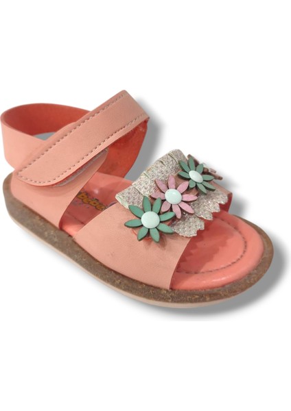 Şirinbebe 1646-20 Tek Bant Çiçekli Kız Çocuk Sandalet 21-25
