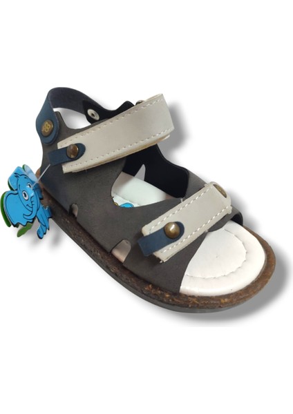 Şirinbebe 1654-20 Çift Cırt Tokalı Erkek Çocuk Sandalet Füme Gri 21-25