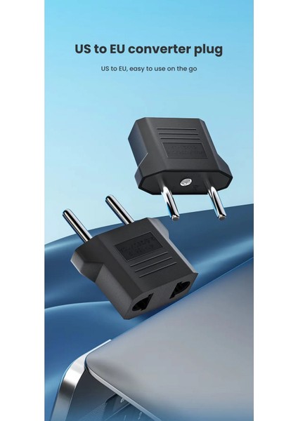 2 Adet 2 Pin Ab 2 Yuvarlak Pin Priz Girişi Ab Tak Adaptörü Ac 110V-250V 10A Seyahat Fişi Dönüştürücü Güç Adaptörleri 220V Fiş Çevirici Siyah Priz