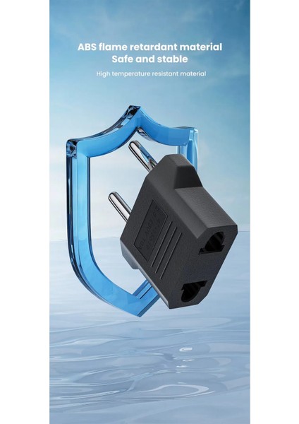 2 Adet 2 Pin Ab 2 Yuvarlak Pin Priz Girişi Ab Tak Adaptörü Ac 110V-250V 10A Seyahat Fişi Dönüştürücü Güç Adaptörleri 220V Fiş Çevirici Siyah Priz