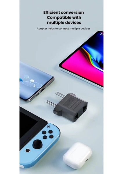 2 Adet 2 Pin Ab 2 Yuvarlak Pin Priz Girişi Ab Tak Adaptörü Ac 110V-250V 10A Seyahat Fişi Dönüştürücü Güç Adaptörleri 220V Fiş Çevirici Siyah Priz