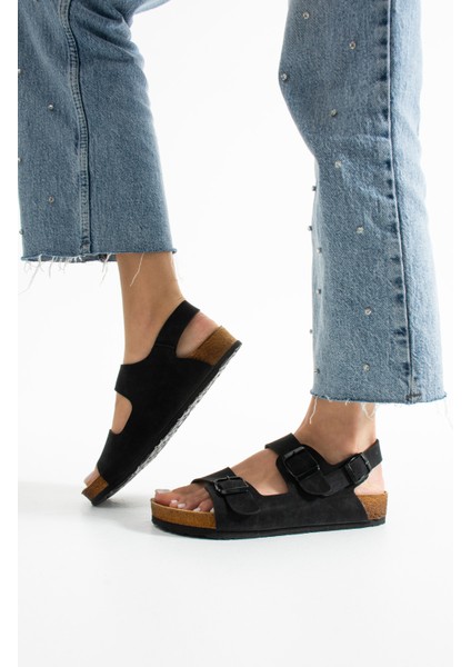 Holm Çift Tokalı Siyah Camel Kadın Sandalet fiyatları