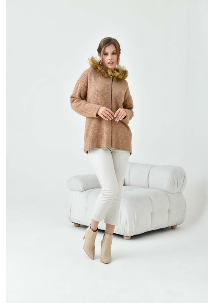 Kadın Kürk Detaylı Hırka Bisküvi fiyatları