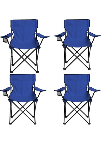 4'lü Katlanır Kamp ve Piknik Sandalyesi, Lacivert, Taşıma Çantalı fiyatları
