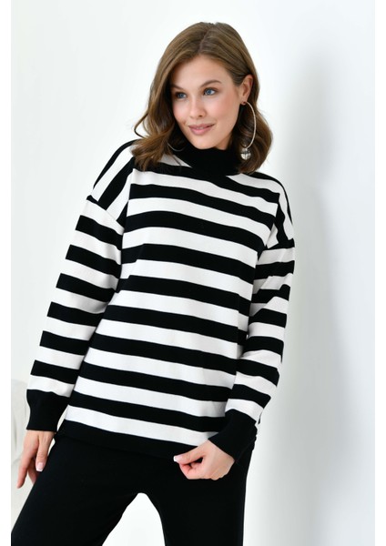 Kadın Çizgili Ikili Takım Siyah modelleri