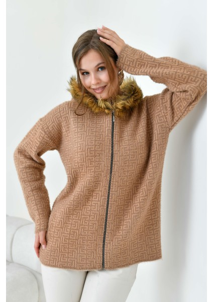 Kadın Kürk Detaylı Hırka Bisküvi indirimleri