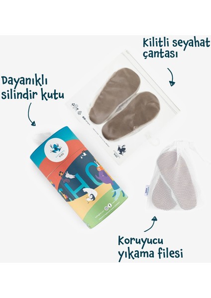 Polar Fleece Kahve Polar Barefoot Patik (Hediye Seti)