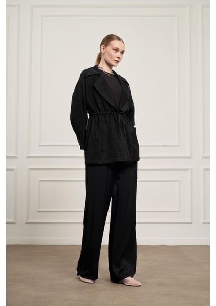 Kadın File Detay Takım Siyah fiyatları