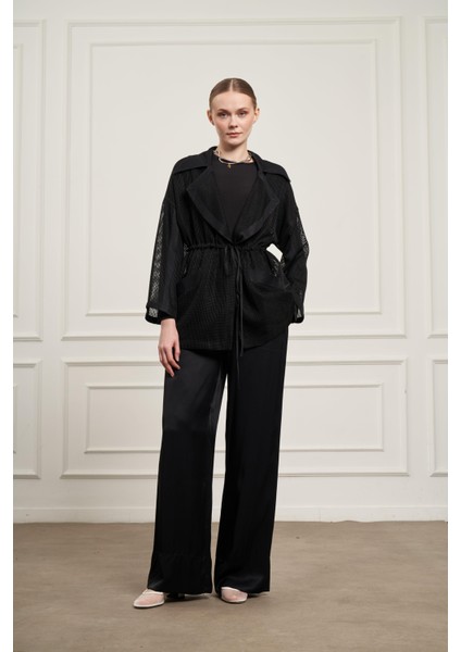 Kadın File Detay Takım Siyah modelleri