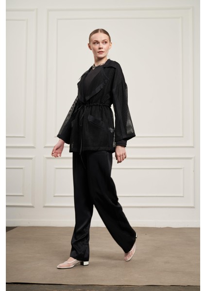 Kadın File Detay Takım Siyah fırsatları