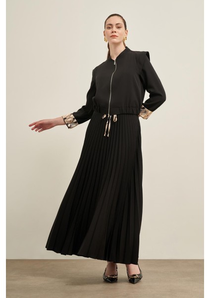 Kadın Plise Etekli Takım Siyah fırsatları