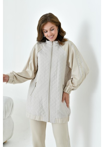 Kadın Kapitone Detay Takım Beige fiyatları