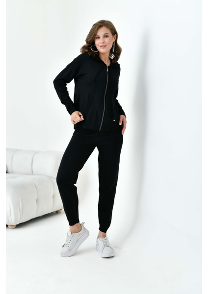 Kadın Fermuarlı Ikili Takım Siyah modelleri