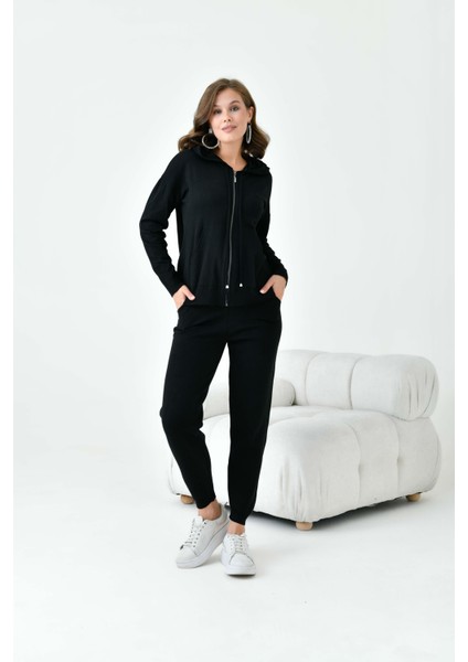 Kadın Fermuarlı Ikili Takım Siyah fırsatları