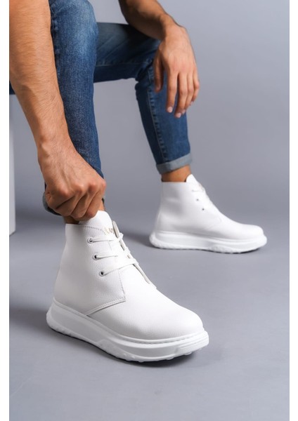 ET204 Franca Bağcıklı Cilt Erkek Spor Bot Bt - Beyaz