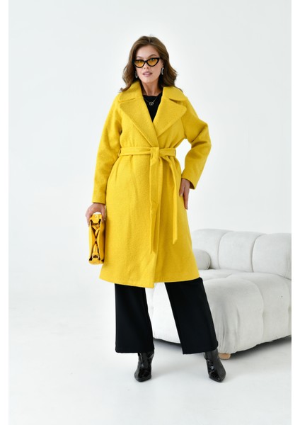 Ftz Women Kadın Geniş Yaka Kaban Sarı indirimleri