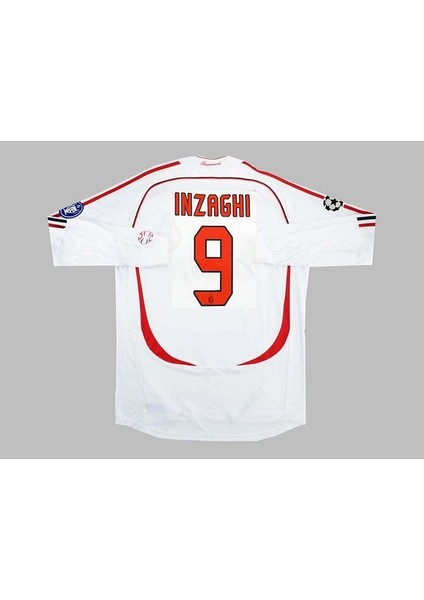 #milan Efsanesi #9 Inzaghi Nostalji Retro Uzun Kollu Forması (Beyaz)