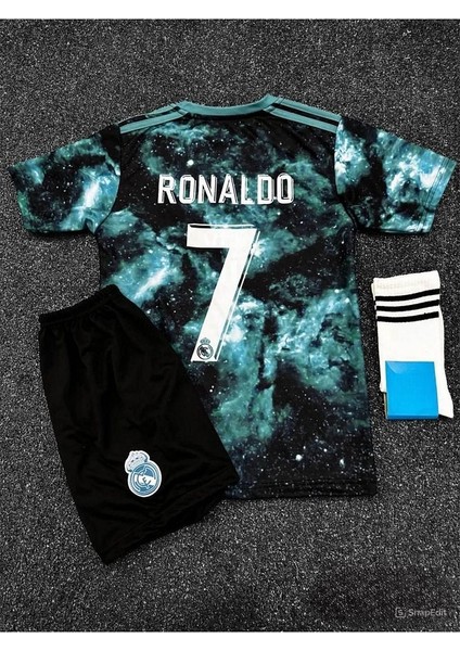 R.e.a.l M.a.d.r.i.d Galaxy Ronaldo Özel Tasarım Çocuk Forması (Forma Şort Çorap)