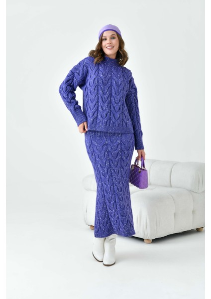 Kadın Sim Detaylı Ikili Takım Mor