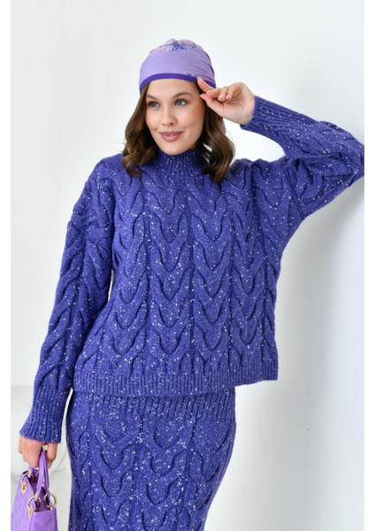 Kadın Sim Detaylı Ikili Takım Mor modelleri