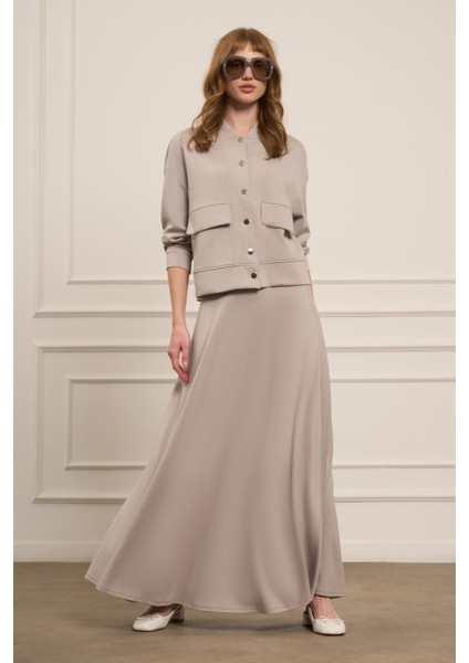 Kadın Etekli Takım Gri