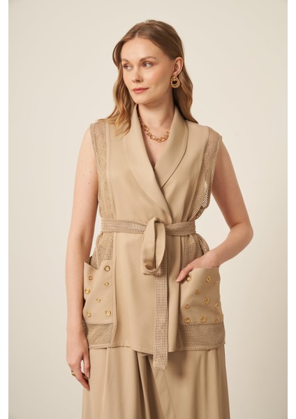 Kadın File Detay Takım Vizon modelleri